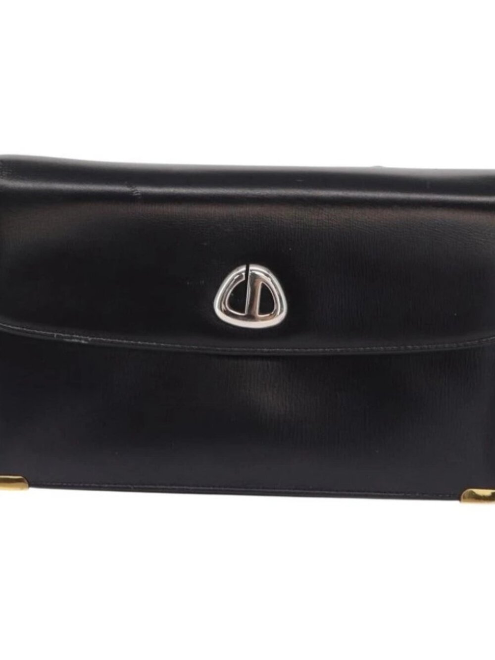 Christian Dior Shoulder Bag Leather Navy Gold Auth - Picture 2 of 16